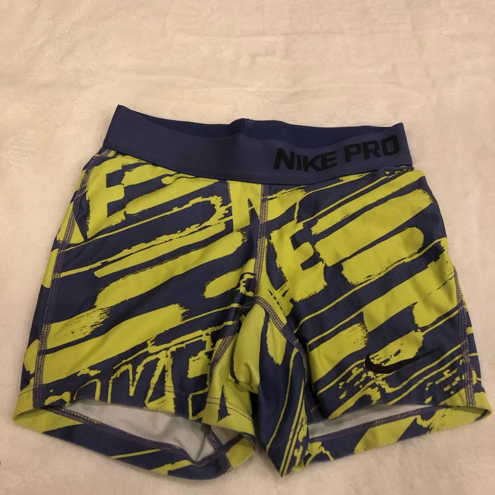 neon nike pros size youth small